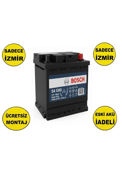 Bosch S4 E80 12 V 55ah 540 A En Efb Star-stop Akü-yerinde Montaj