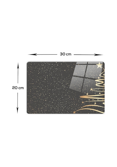 Decorita Cam Kesme Tahtası|Yeni Yıl Füme|20cm x 30cm