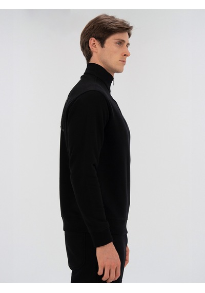 Everlast Bronx Nyc Half Zip Regular Siyah Erkek Sweatshirt Siyah
