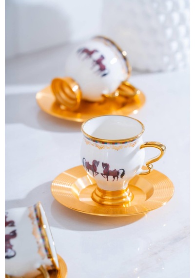 Acar Jasmine 6 Kişilik Kahve Fincanı Takımı - 90 Ml Beyaz