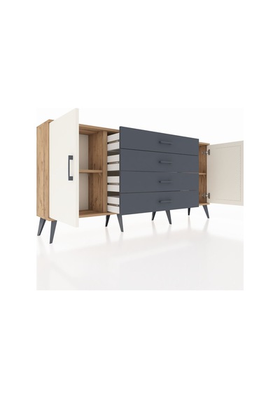Arges Konsol 2 Raflı 4 Çekmeceli 2 Kapaklı 176x30x83 Çam-aytaşı/antrasit Aytaşı/antrasit Arges Konsol 2 Raflı 4 Çekmeceli 2 Kapaklı 176x30x83 Çam-aytaşı/antrasit Aytaşı/antrasit