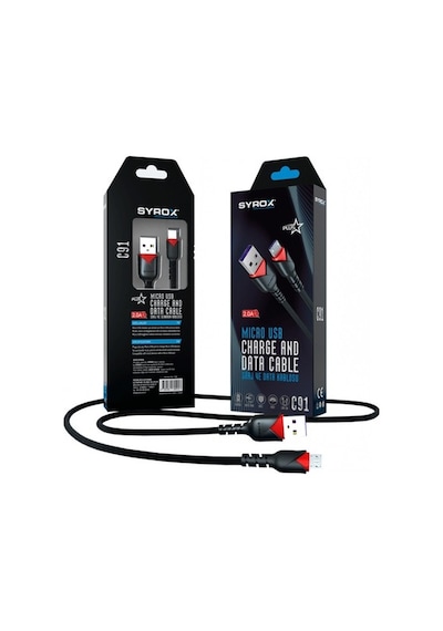 Syrox C91 Micro Usb Hızlı Şarj Kablosu 2A 1Mt Siyah (534732479)