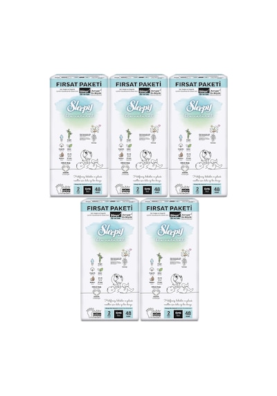 Sleepy Bebek Bezi Bio Natural Beden:2 3-6kg Mini 240 Adet 2 Numara