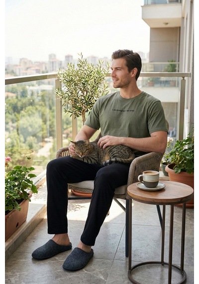 Buratti Erkek Pijama Takımı 6096160 Haki Haki
