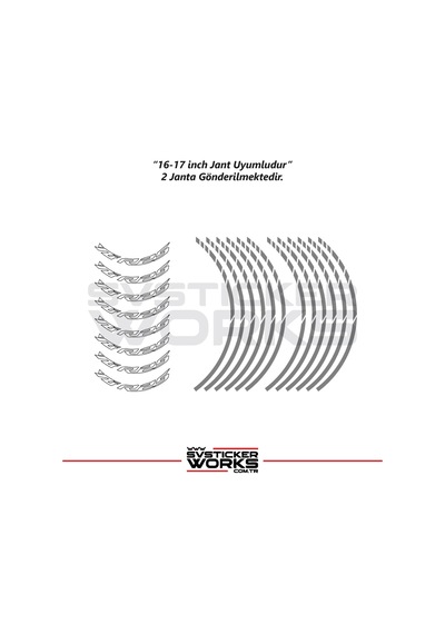 Yamaha Yzf-r25 Jant Sticker Dış Ve İç Set Sticker Jant Şeridi Gri