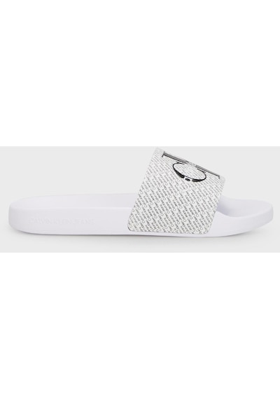 Calvin Klein Kadın Terlik Yw0yw01407 01w Beyaz-siyah Beyaz - Siyah