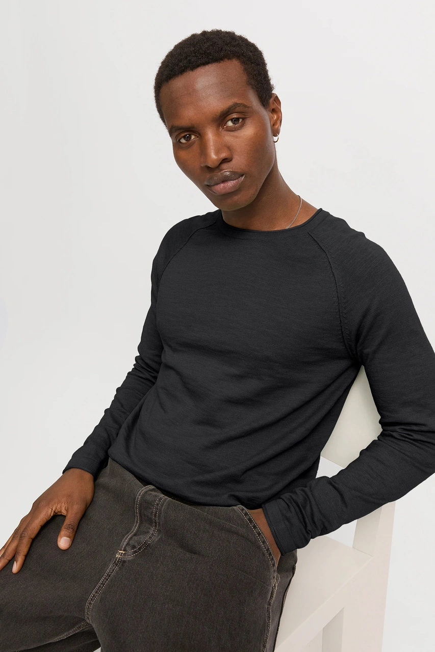 Jack & Jones Erkek Kazak 12269654 Siyah Siyah