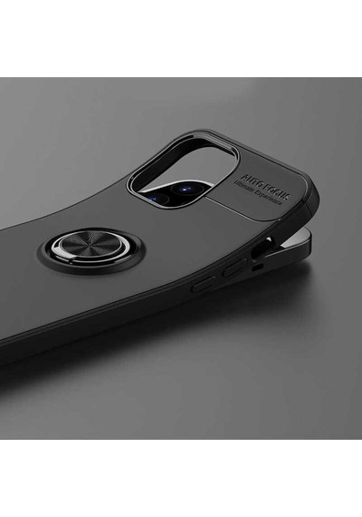 Apple Uyumlu iPhone 12 Pro Zore Ravel Mıknatıslı Silikon Kılıf-siyah-rose Gold