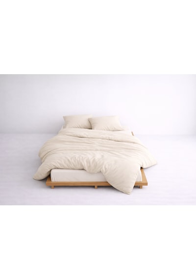 Lüks Ranforce Kumaş %100 Pamuklu Tek Kişilik Nevresim Takımı 160x220 Lastikli Çarşaf 120x200+30 Taş