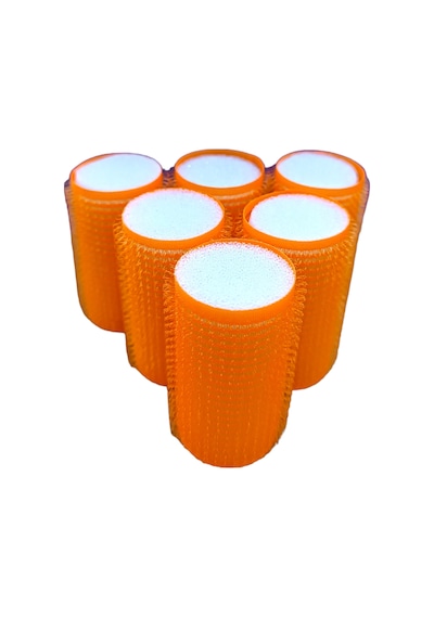 Croc 1224 Turuncu 6lı Mini Paket Bigudi Cırtlı Saç Bigudisi Çap 3cm Turuncu