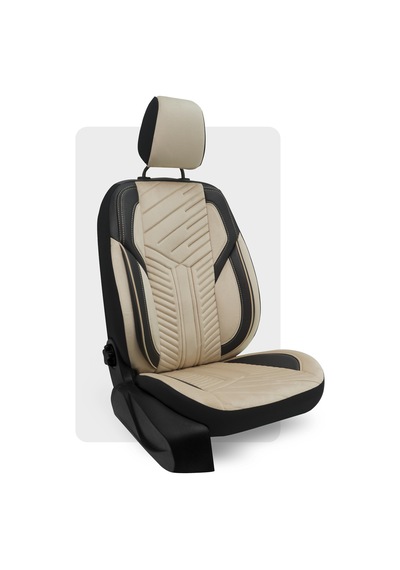 Otexo Panther Taytüyü Ortopedik Destekli Airbag Uyumlu Universal Oto Koltuk Kılıfı Krem - Siyah