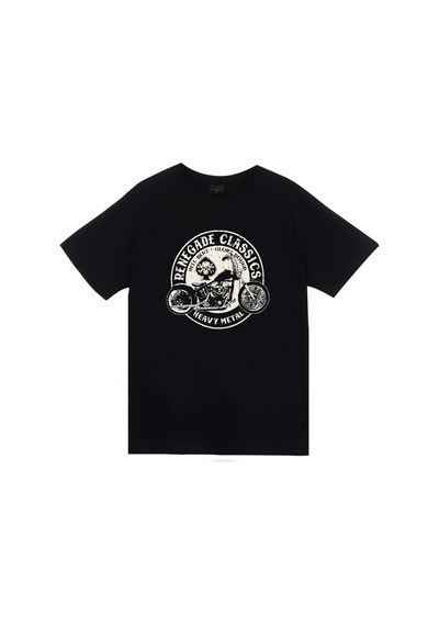 Stoned&Fame Unisex Siyah Renegade Classics Heavy Metal Motorbike Baskılı T-shirt SIYAH
