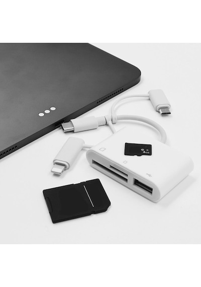 Type-C Apple Uyumlu iPhone Micro Usb Çok Fonksiyonlu Usb Otg Kart Okuyucu