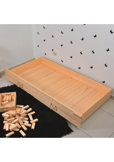 Markaawm Markaawm Montessori Çocuk Yatak Doğal Ahşap 90X190 Karyola Buse Akçaağaç