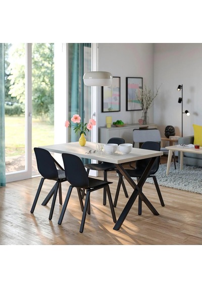 Ikea Beyaz Modern Yemek Masası - Yemek Sandalyesi Oturma Yeri