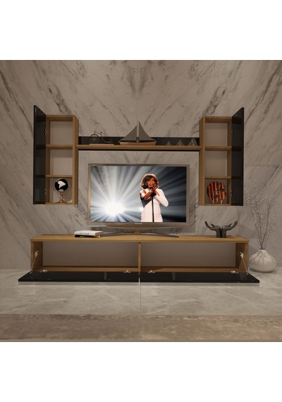 Decoraktiv Eko 5d Mdf Std Tv Ünitesi Tv Sehpası Pera - Siyah
