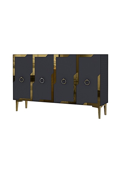 Ka1233ag Seza Konsol Ve Tv Sehpası Antrasit-gold 120cm