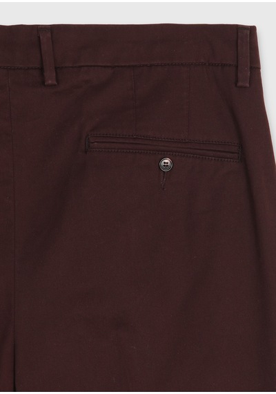 Ramsey Mürdüm Düz Dokuma Relaxed Fit Casual Pamuk Karışımlı Pantolon