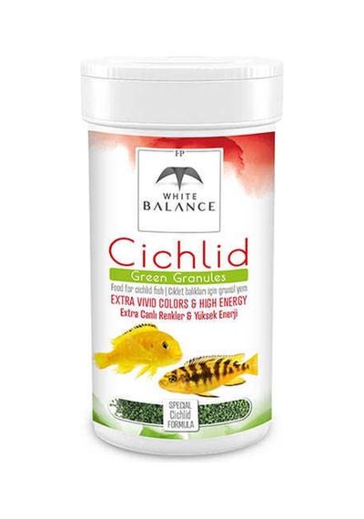 White Balance Cichlid Green Granules 100 ML Çiklet Balık Yemi Or