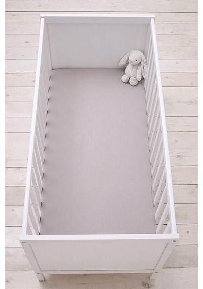 3 Adet 40x80 Cm Anne Yanı Lastikli Penye Kumaş Bebek Çarşafı-gri
