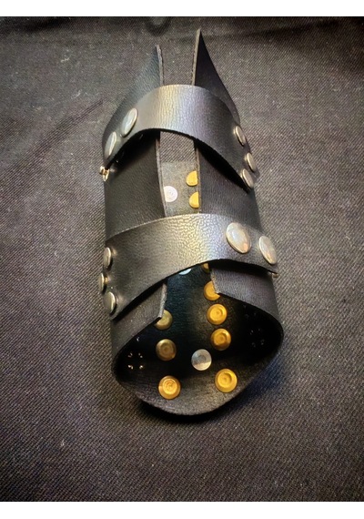 Dükkan Design Kurukafa Spike 13 Cm Deri Bileklik Siyah
