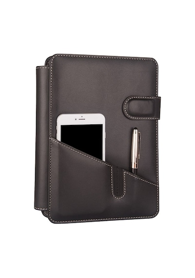 Organizer Ajanda Tarihsiz Kareli 4 Halkalı 20x26 CM - Siyah