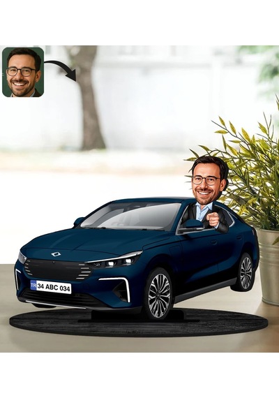 Bk Gift Kişiye Özel Erkek Gemlik Renk Togg Karikatür Biblo -2, Arkadaşa Hediye, Araba Hediyesi Kobitmeyencom35877 Bk Gift