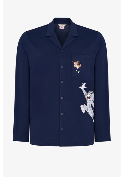 Penti Erkek Lacivert Tom&jerry Uzun Kollu Gömlek Pantolon Pijama Takımı