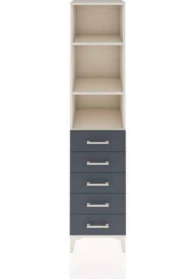 Hyperion Dolap 3 Raflı 5 Çekmeceli 44x44x195 Aytaşı-antrasit Aytaşı