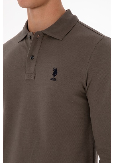 U.S. Polo Assn. Erkek Regular Fit Polo Yaka Vizon Basic Sweatshirt 50307757-VR052