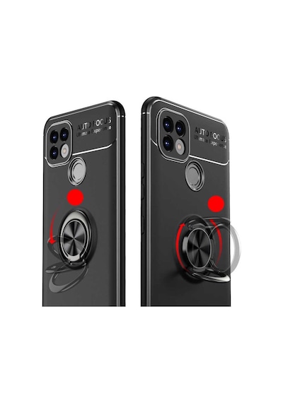 Realme C25 Kılıf Standlı Yüzüklü Manyetik Silikon