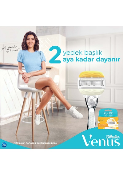 Gillette Venus Comfortglide Olay Tıraş Bıçağı + Yedek Başlık 2'li