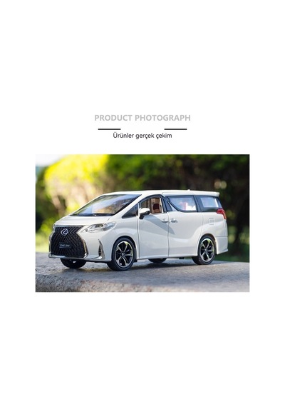 Jzcat Simülasyon 1:24 Lexus Lm300h İş Aracı Model Simülasyon Alaşım Araba Modeli Süsleme - Beyaz
