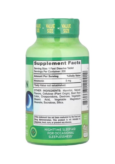 Nature's Truth Sleep Mela/tonin Natural Berry 5 Mg, 200 Fast Dissolve Tablets