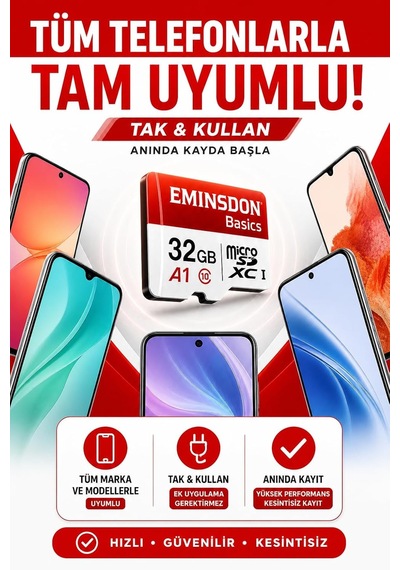 32gb 2'li Paket Hafıza Kartı Mini Kamera Ev Araç Güvelik Kamerası Uyumlu Telefon Micro Sd Class10