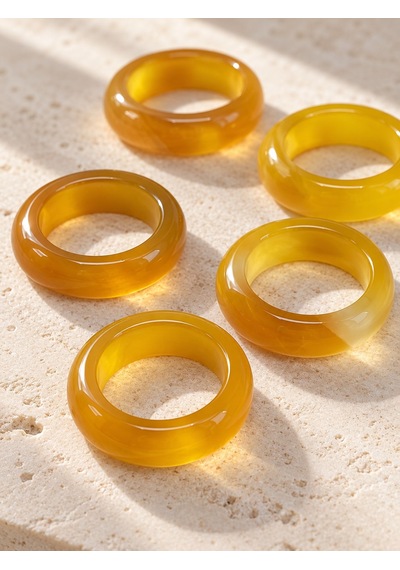 Akik Taşı Kalın Boy Yüzük Bal Sarısı Alacalı 9 4mm Kalınlık 63800 - 1 Adet Yüzük Fiyatıdır 6428473