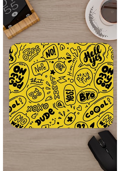 İllüstrasyon Kaymaz Dikişli Kauçuk Oyuncu Mousepad V1 - 22x18 Gaming Mouse Pad Fare Altlığı