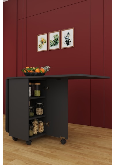Lüks Katlanır Mutfak Yemek Masası %100 Mdf Pratik Çekmeceli Çalışma Masası Km99 Koyu Gri Lüks Katlanır Mutfak Yemek Masası %100 Mdf Pratik Çekmeceli Çalışma Masası Km99 Koyu Gri