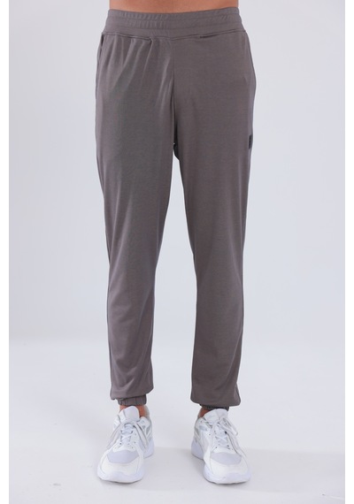 Rowinger Premium Merserize Kumaş Logolu Lastikli Paça Jogger Erkek Eşofman Altı Brown
