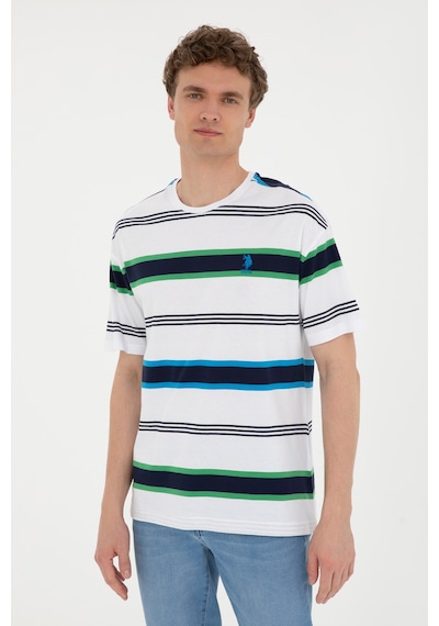 U.S. Polo Assn. Erkek Comfort Fit Bisiklet Yaka Ekru Tişört 50287038-VR019