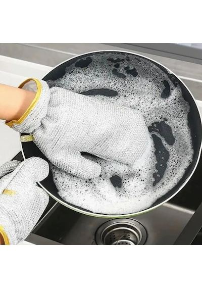 Mucit Home Su Geçirmez Telli Bulaşık Eldiveni Sihirli Temizlik, 1 Adet