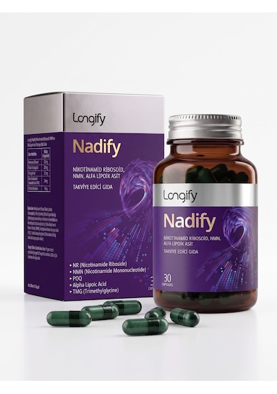 Longify Nadify Nr, Nmn, Pqq, Alfa Lipoik Asit Ve Tmg Takviye Edici Gıda 30 Kapsül