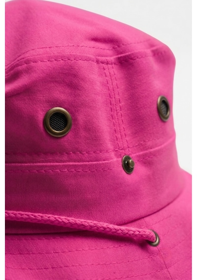 Mollycrush Premium Outdoor Kamp Balıkçı Şapkası Pembe Unisex Ayarlanabilir İpli Şapka Modeli Pembe