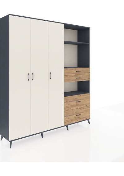 Hyperion Dolap 12 Raflı 4 Çekmeceli Tek Askılı 220x44x243 Antrasit-aytaşı/çam Aytası/atlas Çam Hyperion Dolap 12 Raflı 4 Çekmeceli Tek Askılı 220x44x243 Antrasit-aytaşı/çam Aytası/atlas Çam