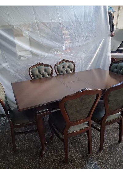 Masa Sandalye Tk 90616 Klasik Model Kayın Aslan Ayak Oymalı Ceviz Orta Açılır Masa Kahverengi Masa Sandalye Tk 90616 Klasik Model Kayın Aslan Ayak Oymalı Ceviz Orta Açılır Masa Kahverengi