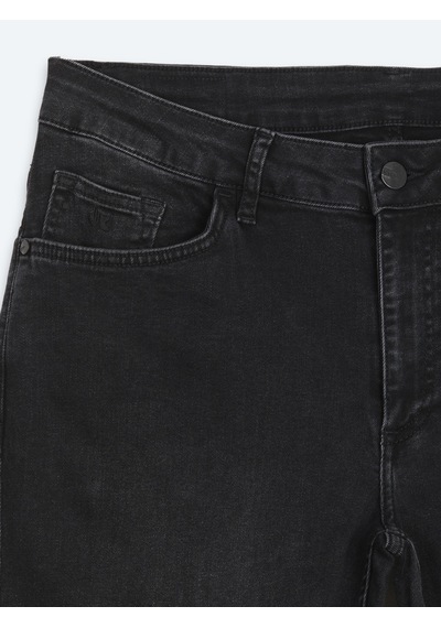 Kip Siyah Düz Slim Fit Denim Pamuk Karışımlı Pantolon Siyah