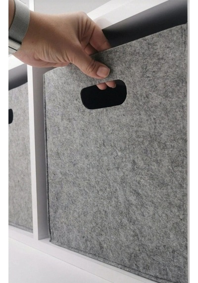 Keçe Dolap Düzenleyici Çok Amaçlı Organizer 30x30x30 Cm Keçe 30 X 30 Gri Tr Diğer