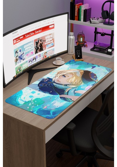Freminet Genshin Impact Anime Gacha V5 - 90x40 Xxl Gaming Mouse Pad Fare Altlığı