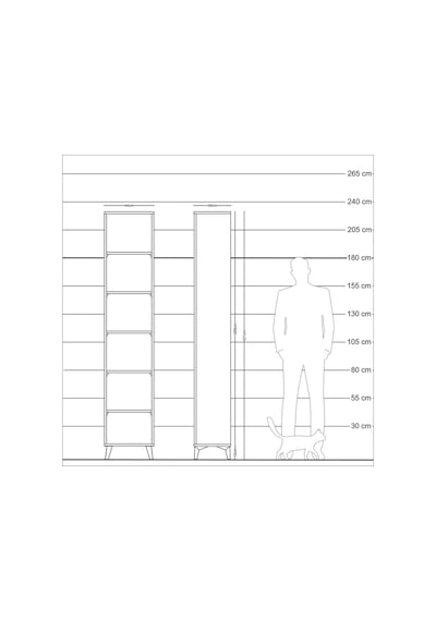 Arges Dolap 5 Raflı 44x30x221 Çam-çam Çam