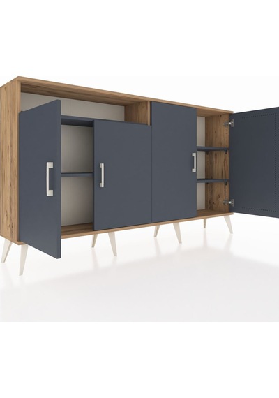 Arges Konsol 4 Raflı 4 Kapaklı 176x30x99 Çam-antrasit Antrasıt/antrasıt - Atlas Çam Arges Konsol 4 Raflı 4 Kapaklı 176x30x99 Çam-antrasit Antrasıt/antrasıt - Atlas Çam